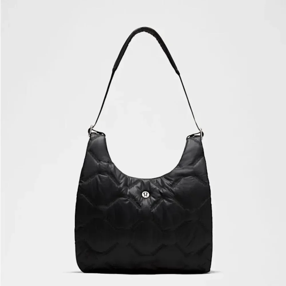 lululemon athletica Black Quilted Shoulder Hobo